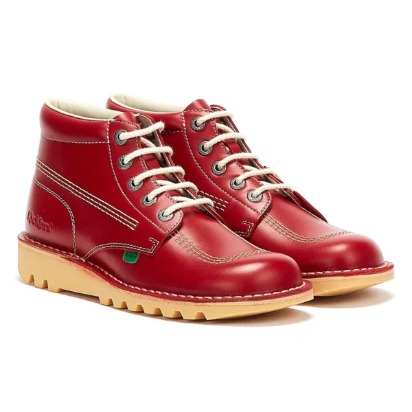 Kickers Kick Hi Mens Red Leather Boots - Image 8