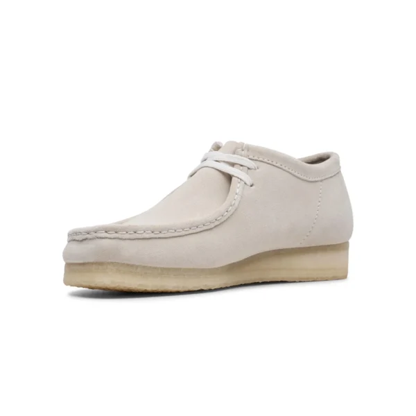 Clarks Wallabee Men's Shoes Off White Suede - Image 3