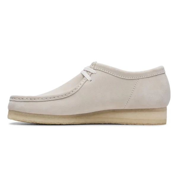 Clarks Wallabee Men's Shoes Off White Suede - Image 5