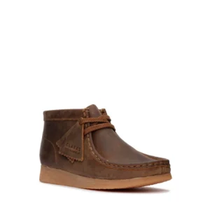 Kids Wallabee Boot Beeswax Brown Leather