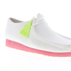 Clarks Wallabee Men's White Suede Oxfords-Lace Ups Casual Shoes