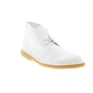 Clarks Desert Boot Men's White Suede Lace Up Chukkas Boots