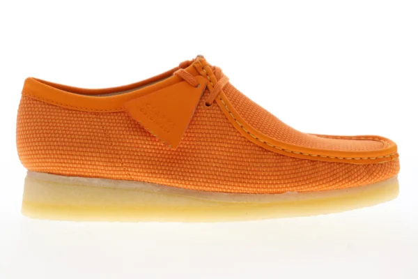 Clarks Wallabee Women Orange Canvas Oxfords-Lace Ups Casual Shoes - Image 8
