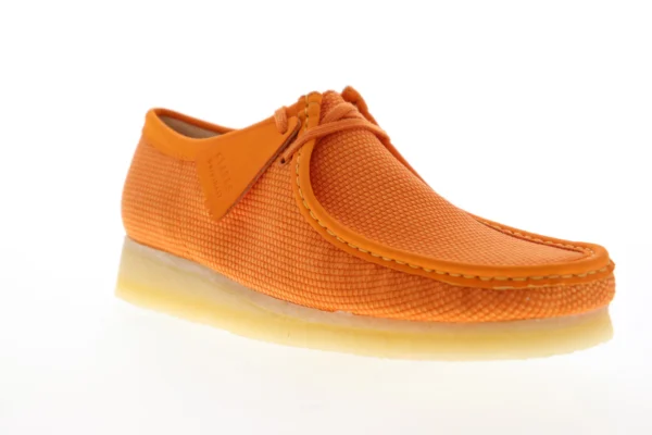 Clarks Wallabee Women Orange Canvas Oxfords-Lace Ups Casual Shoes
