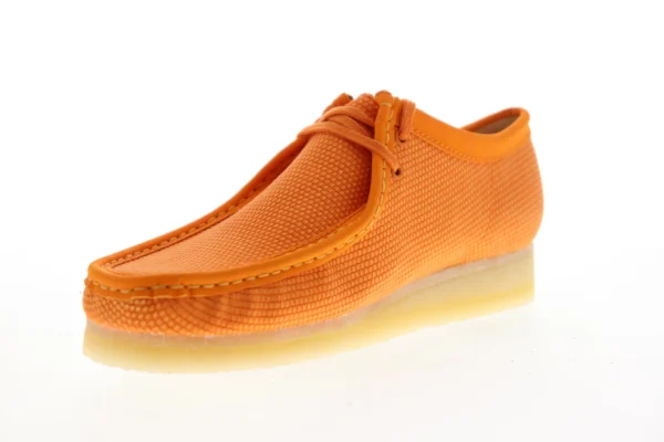 Clarks Wallabee Women Orange Canvas Oxfords-Lace Ups Casual Shoes - Image 3