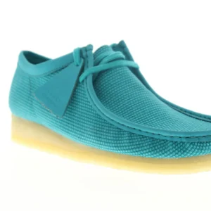 Clarks Wallabee Men's Blue Canvas Oxfords-Lace Ups Casual Shoes