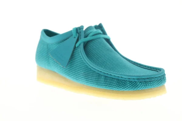 Clarks Wallabee Men's Blue Canvas Oxfords-Lace Ups Casual Shoes