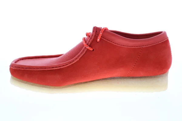 Clarks Wallabee Men's Red Suede Lace Up Chukkas Boots - Image 6