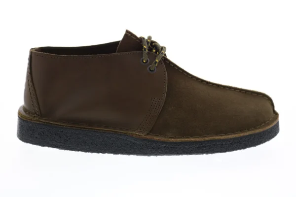 Clarks Desert Trek Men's Green Suede Lace Up Chukkas Boots - Image 2