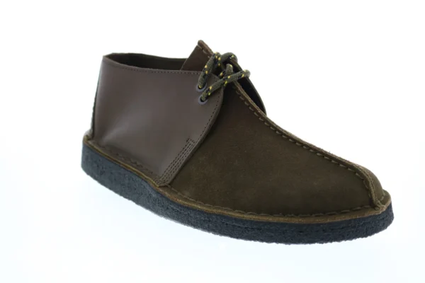 Clarks Desert Trek Men's Green Suede Lace Up Chukkas Boots - Image 3