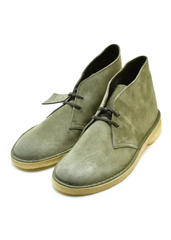 Clarks Originals Desert Boots Men's Olive Green Suede